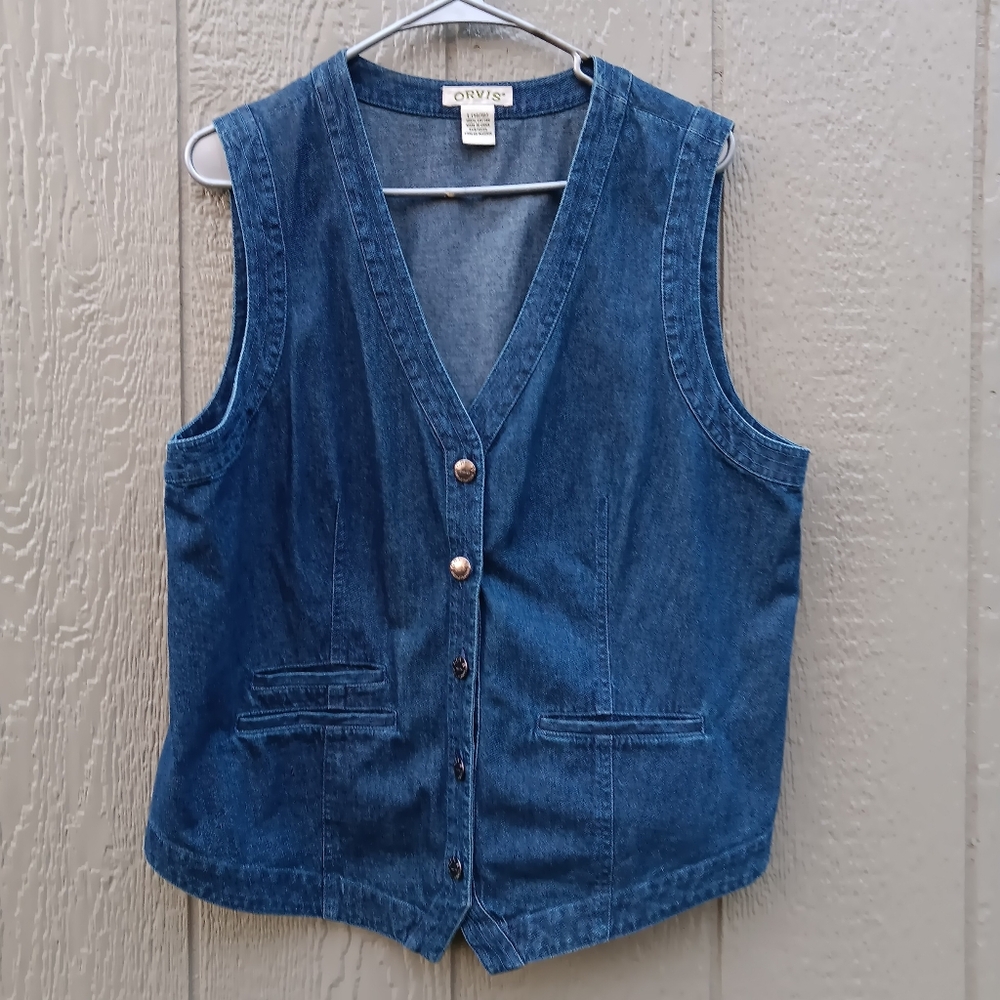 ORVIS Vintage 90's Denim Vest Waistcoat L (14/16)